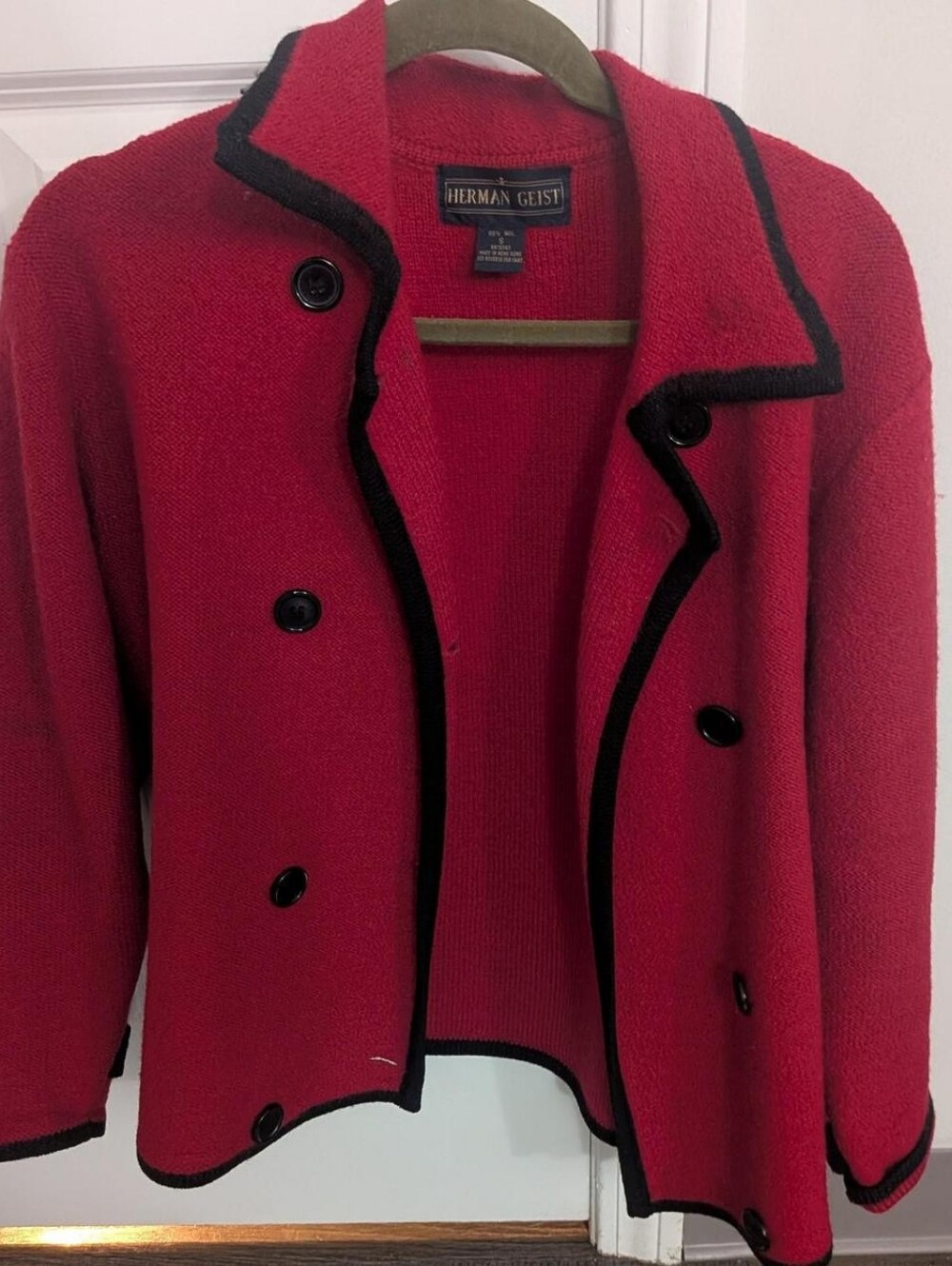 Vintage Herman Geist Red Wool Coat